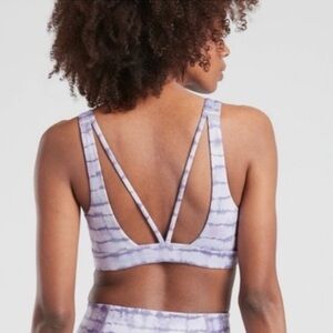 Athleta Exhale Lavender/Purple Tie-Dye Sports Bra XS (Padding Removed)